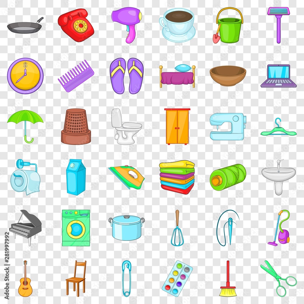 Toilet icons set. Cartoon style of 36 toilet vector icons for web for any design Toilet icons set. Cartoon style of 36 toilet vector icons for web for any design