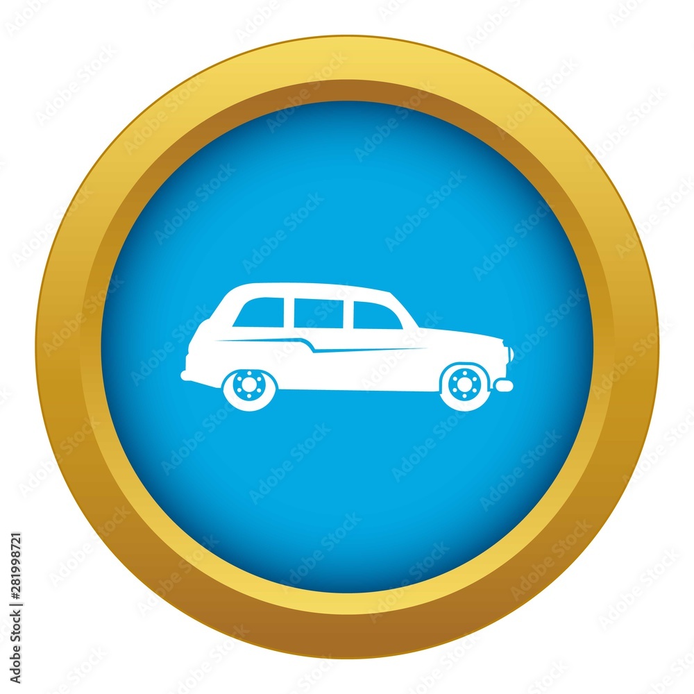 Retro car icon blue vector isolated on white background for any design Retro car icon blue vector isolated on white background for any design