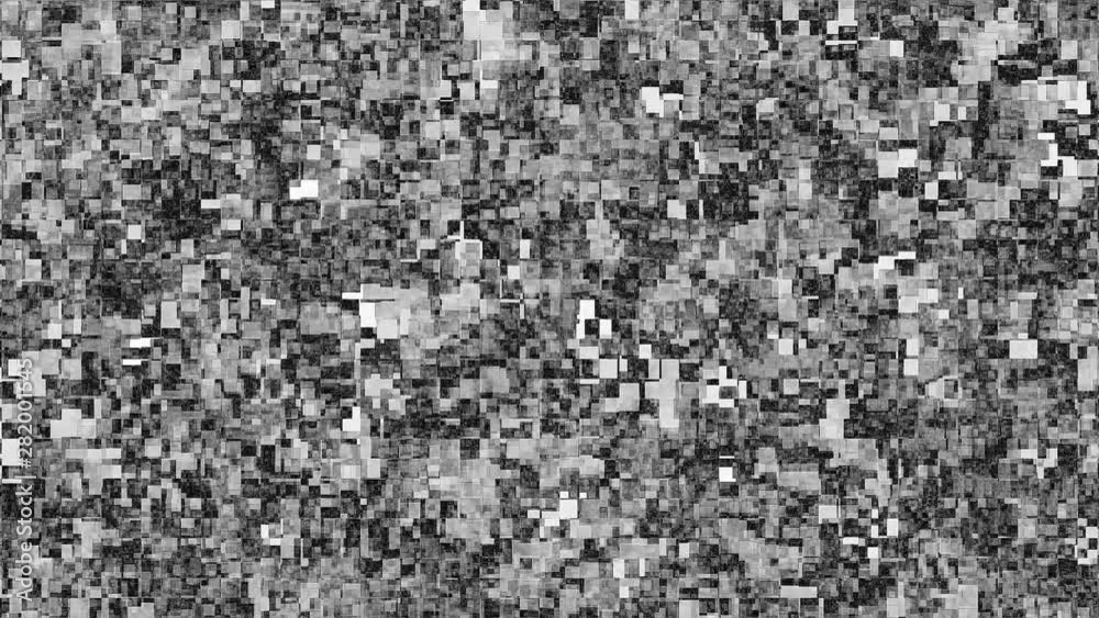 Black and white mosaic background. Squares, geometric graphic animation. Black and white mosaic background. Squares, geometric graphic animation.