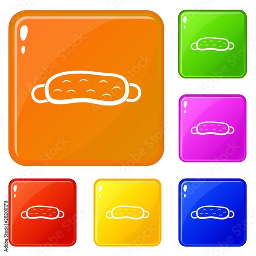 Sleeping mask icons set collection vector 6 color isolated on white background