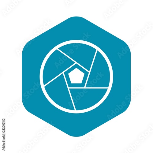 Photographic lens icon. Simple illustration of photographic lens vector icon for web