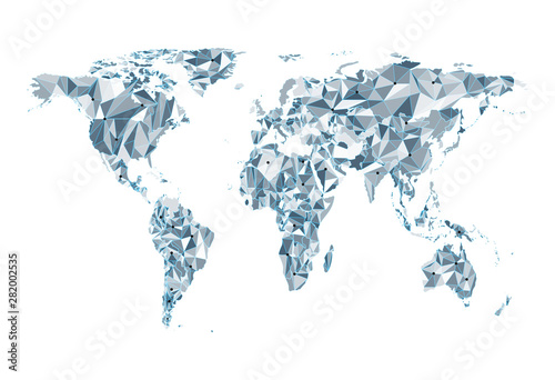 Fototapeta Naklejka Na Ścianę i Meble -  World network map. Vector low-poly image of a global map in the form of cities of the world or population density consisting of points and shapes and space. World Wide Web concept. Easy to edit