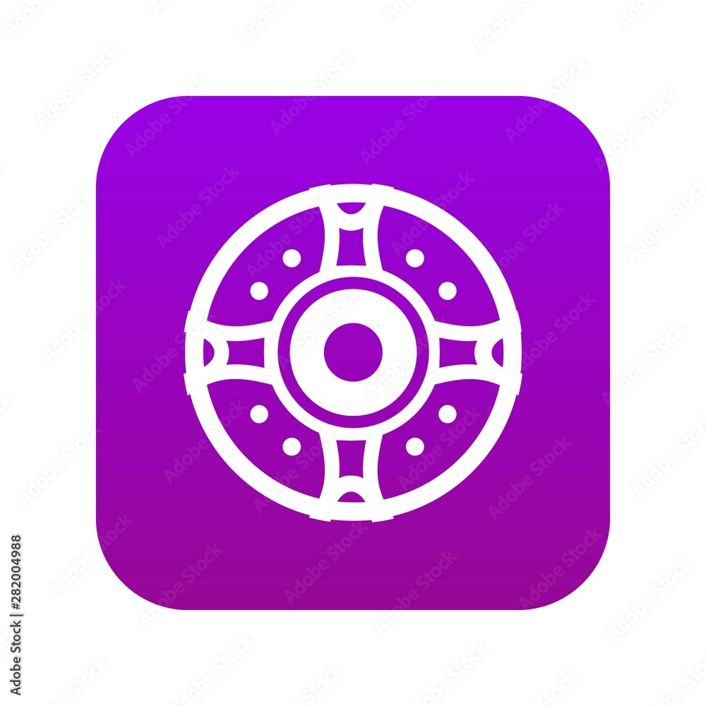 Shield icon digital purple for any design isolated on white vector illustration Shield icon digital purple for any design isolated on white vector illustration