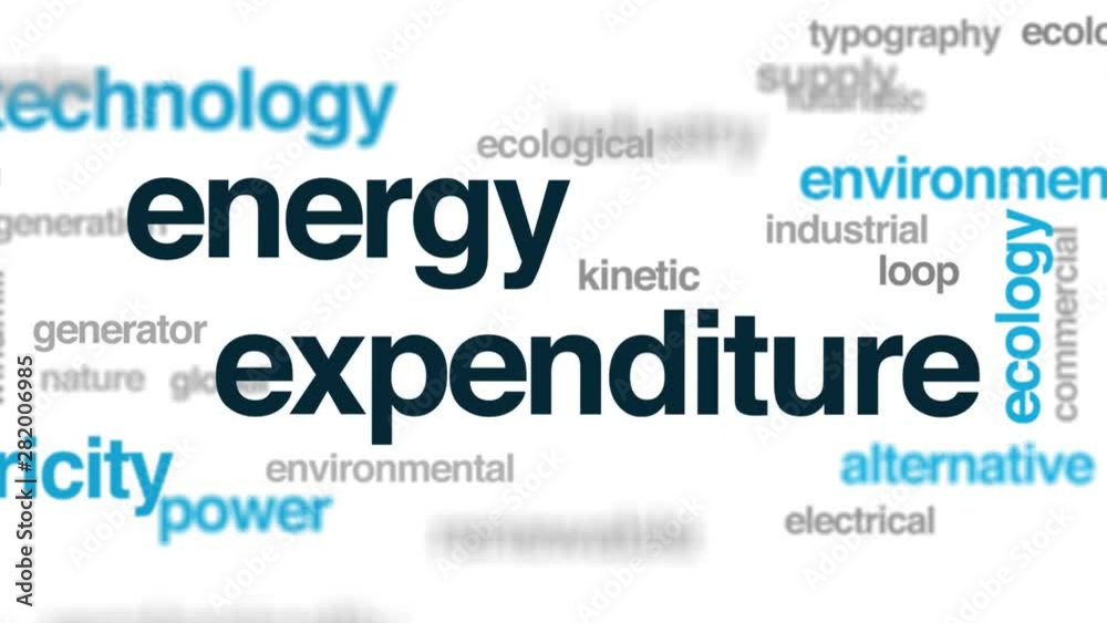 Energy expenditure animated word cloud. Kinetic typography. Energy expenditure animated word cloud. Kinetic typography.