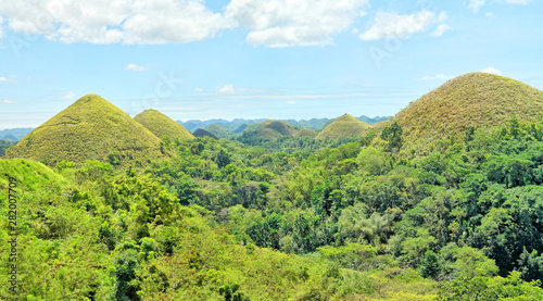 The Chocolate Hills - geological formation in the Bohol province of the Philippines.