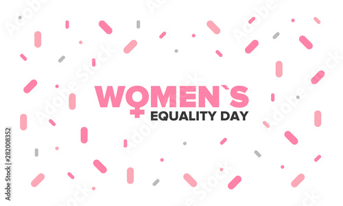 Women's Equality Day in United States. Female holiday, celebrated annually in August 26. Women right history month. Feminism concept. Poster, greeting card, banner and background. Vector illustration