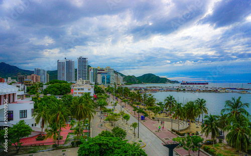 SANTA MARTA, Colombia - SEPTEMBER 20, 2018: Great view of Santa Marta center