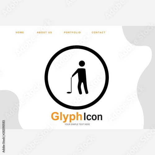 Golf Player icon for your project