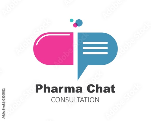 pharmacy chat consultation  logo icon vector illustration design