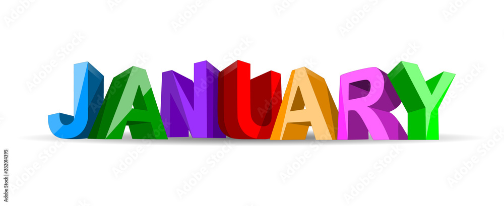 January banner on white background January banner on white background