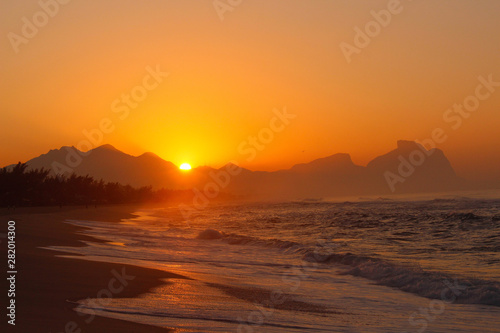 sunset on the beach