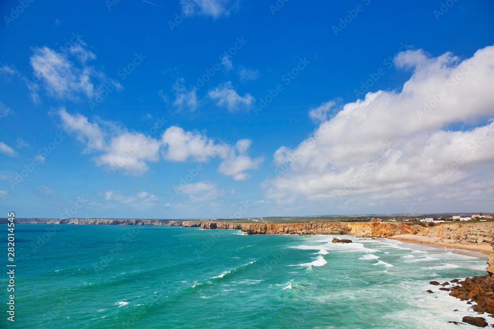 Algarve rocky coast near Sagres, Portugal