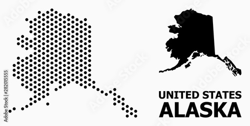Pixelated Mosaic Map of Alaska State