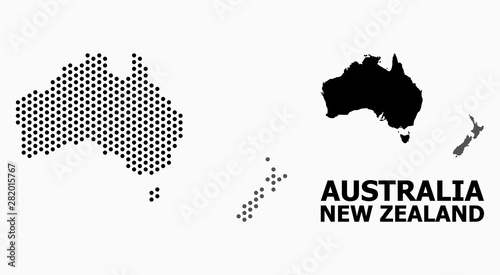 Dot Pattern Map of Australia and New Zealand