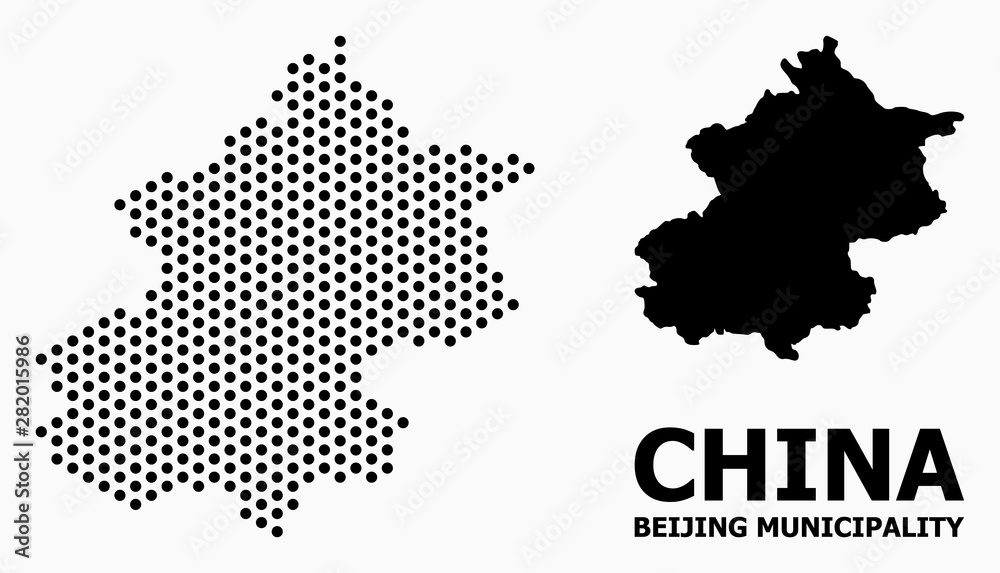 Dot Mosaic Map of Beijing Municipality