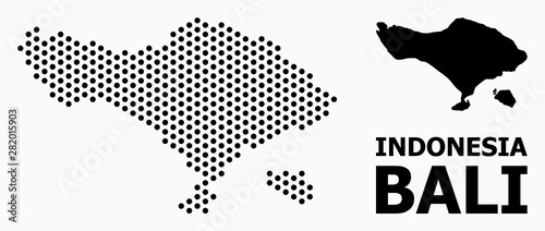 Pixelated Mosaic Map of Bali Island