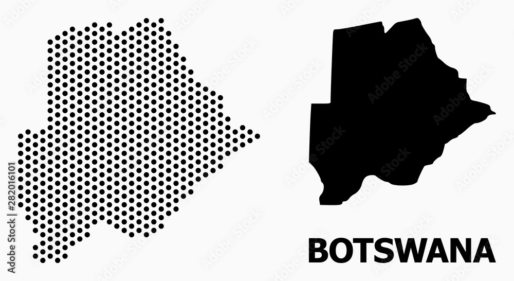 Fototapeta premium Dot Pattern Map of Botswana