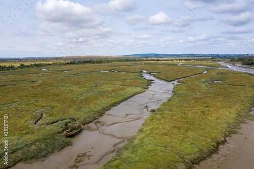 Benfleet Essex Marshes aerial view 