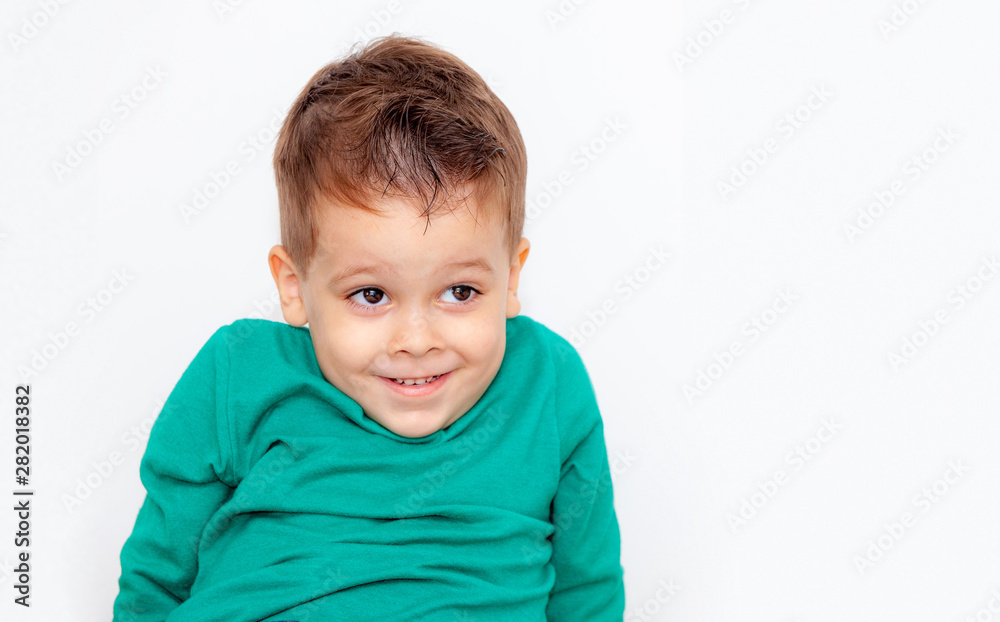 emotional boy on a light background emotional boy on a light background