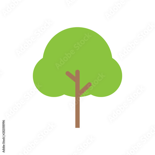 Green environment concept, tree, flat design vector illustration