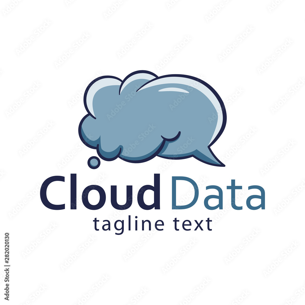 Blue Cloud Data Company Logo Vector Design Blue Cloud Data Company Logo Vector Design