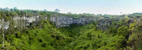Viewpoint in one of the Twin Craters in the upper part of Santa Cruz Island in Galapagos photo