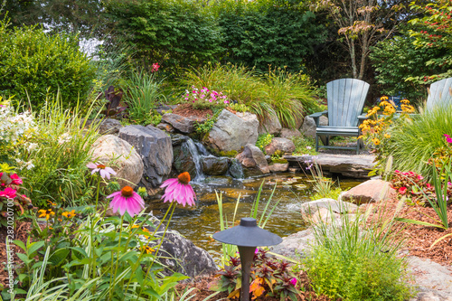 Fototapeta Naklejka Na Ścianę i Meble -  Landscape architecture with water features for summer garden