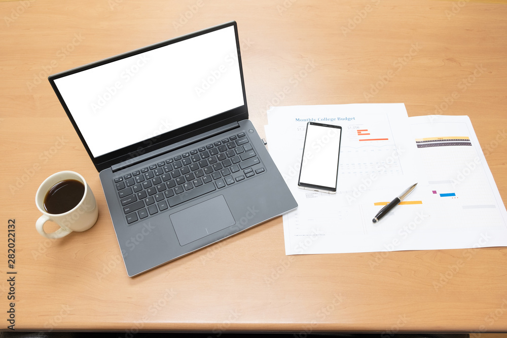 Office desk table and equipment as labtop, or business workplace, home office concept, small business. Office desk table and equipment as labtop, or business workplace, home office concept, small business.