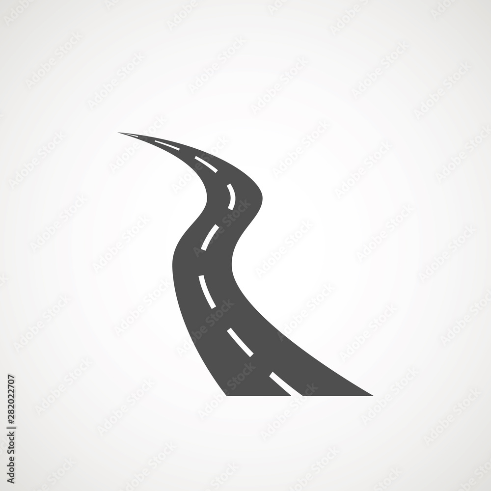 road icon symbol vector logo element. Map, navigation, direction and travel.