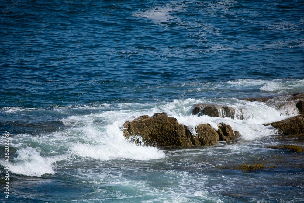 Waves on rocks