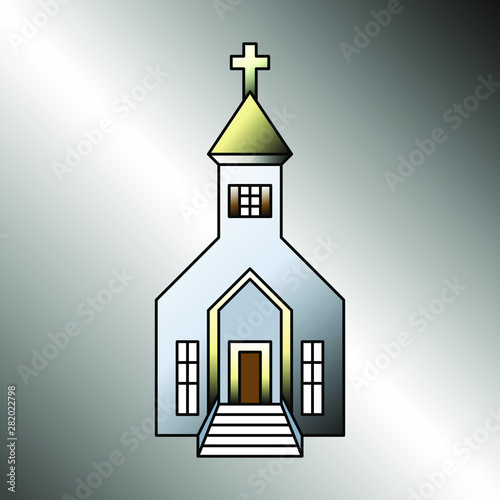 Christian Church Building gradient vector icon.