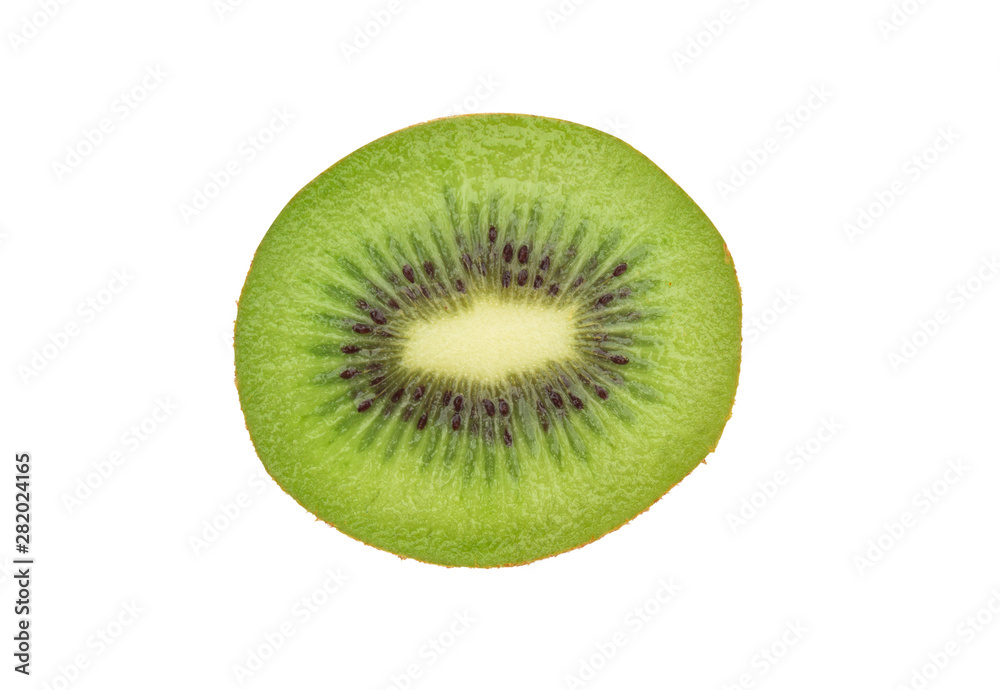 Half ripe kiwi fruit isolated on white background with clipping path Half ripe kiwi fruit isolated on white background with clipping path
