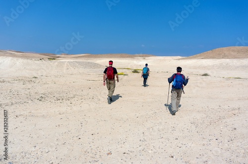Hikers in Israeli negev desert