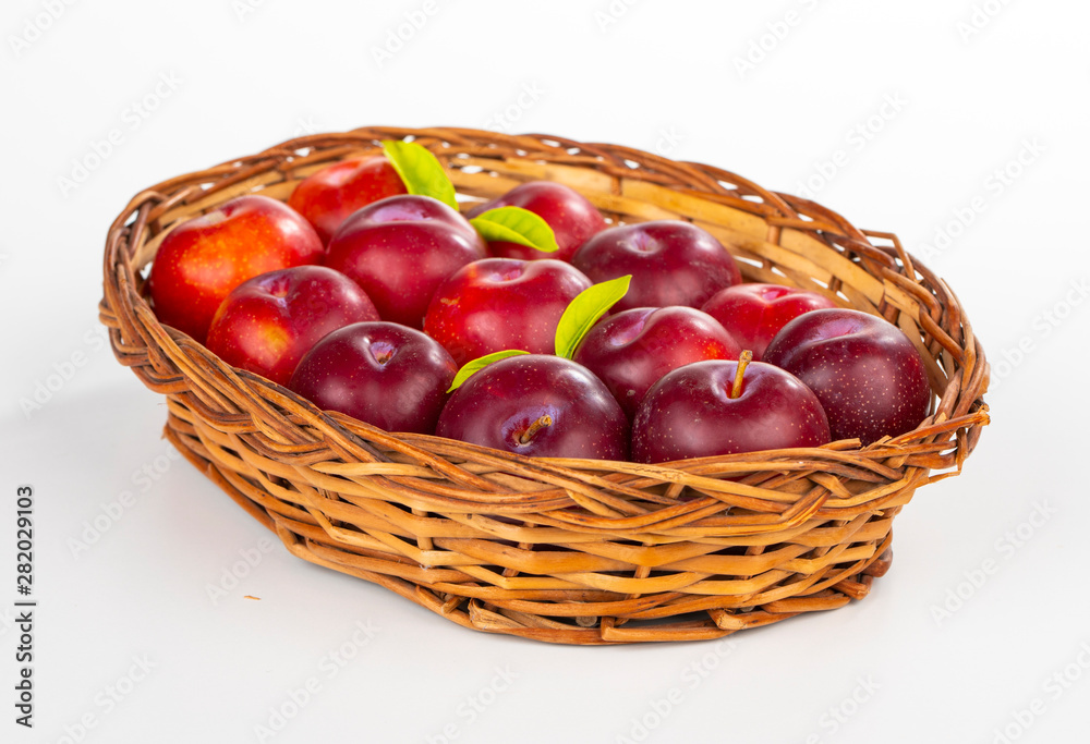Plums Fruit isolated on white background. Plums Fruit isolated on white background.