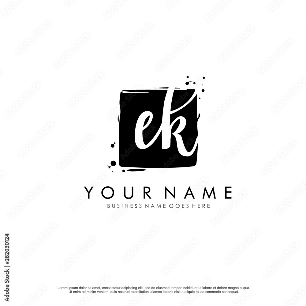 E K EK initial square logo template vector E K EK initial square logo template vector