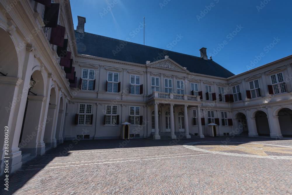 Noordeinde Palace, a regal site of Dutch king's offices dating back to the 16th century, The Hague
