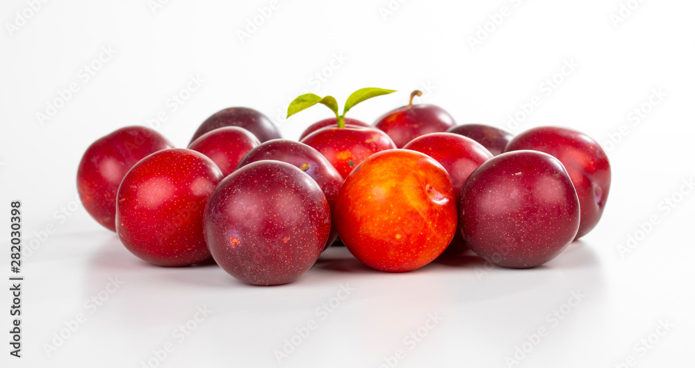 Plums Fruit isolated on white background. Plums Fruit isolated on white background.