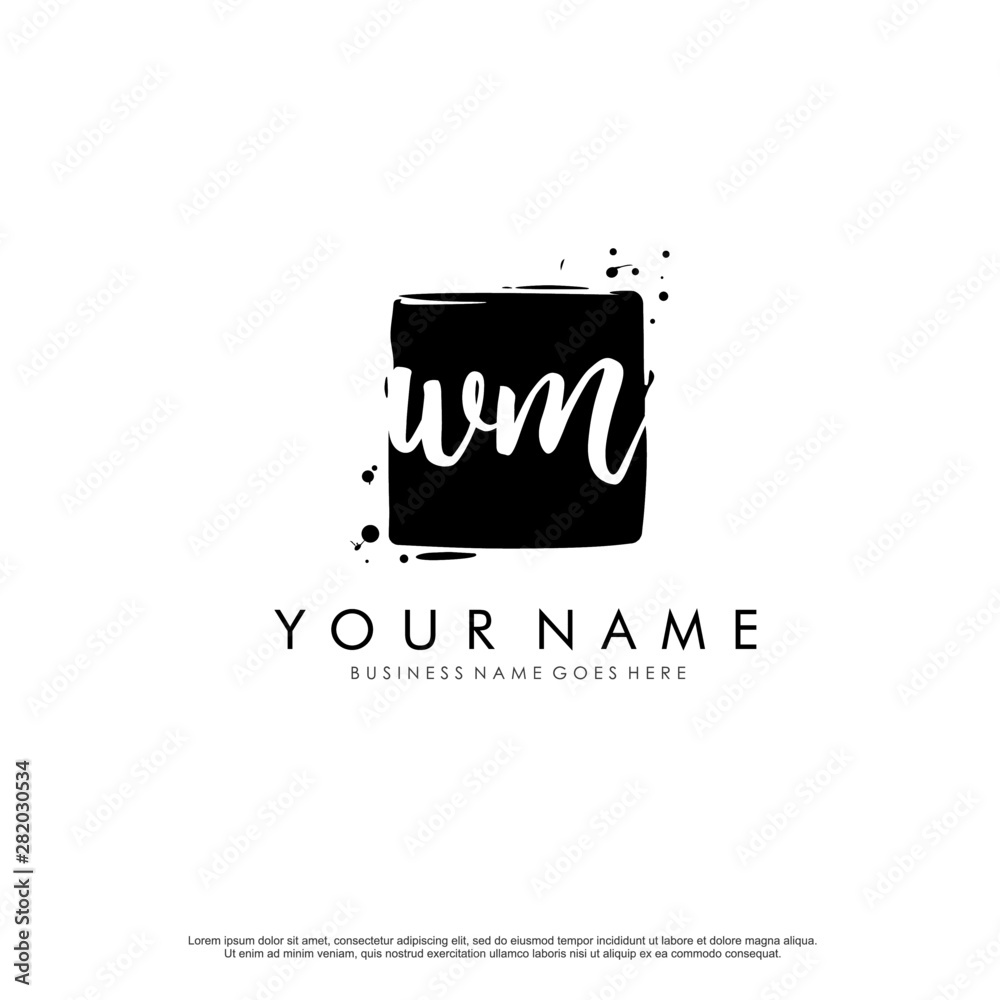 W M WM initial square logo template vector W M WM initial square logo template vector