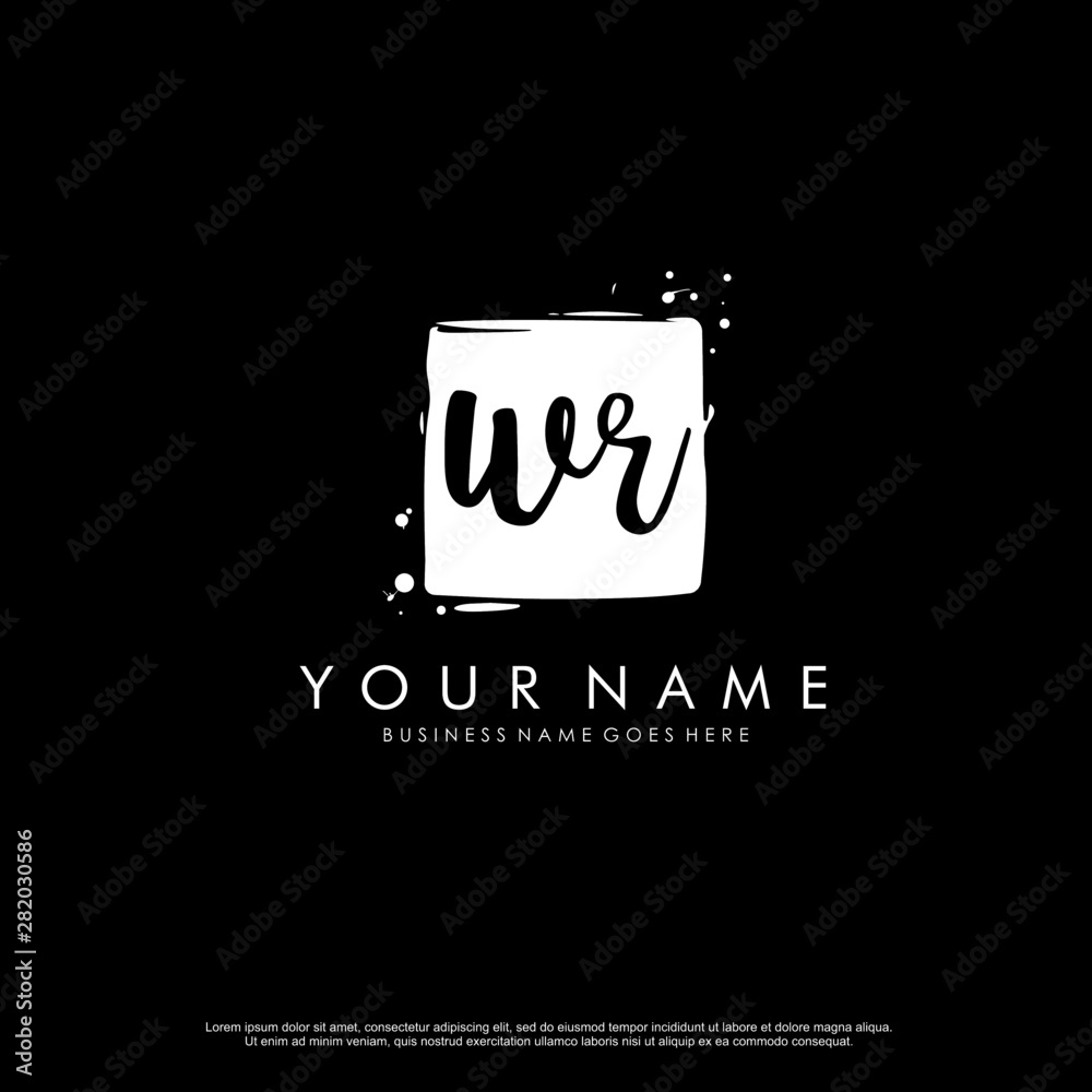 W R WR initial square logo template vector W R WR initial square logo template vector