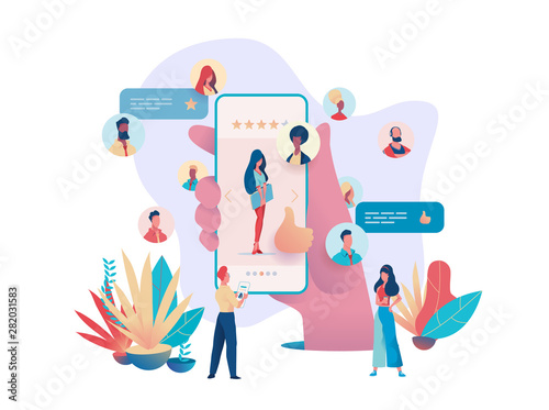 Recruitment agency concept app search job intervie