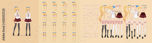Anime manga girl character animation motion design