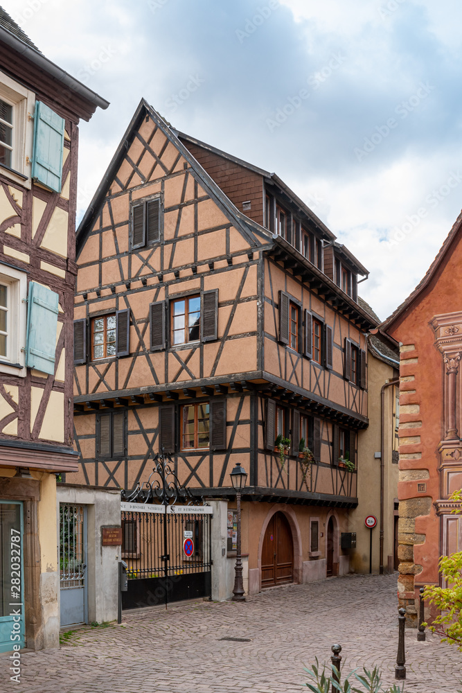 Traditional cityscape in Colmar and the museum of nature and ethnography , France