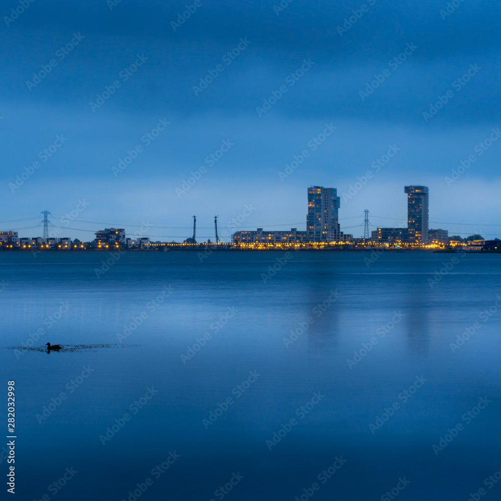 Evening blue hour photograph at the Zevenhuizerplas in Holland