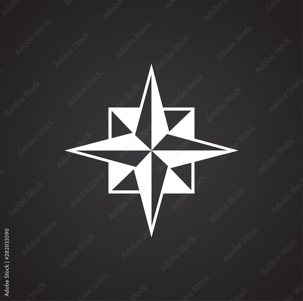 Fototapeta premium Windrose icon on background for graphic and web design. Simple illustration. Internet concept symbol for website button or mobile app.
