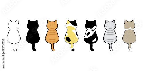 kot wektor kotek perkal rasa ikona logo symbol postać z kreskówki ilustracja doodle projekt