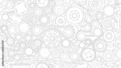 Auto spare parts and gears, seamless pattern for your design
