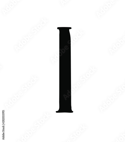 Latin letter I. Vector. Logo for the company. Icon for the site. Separate letter from the alphabet. Gothic neo-Russian ancient style of 17-19 centuries. © ae