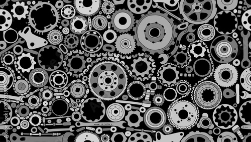 Auto spare parts and gears, seamless pattern for your design