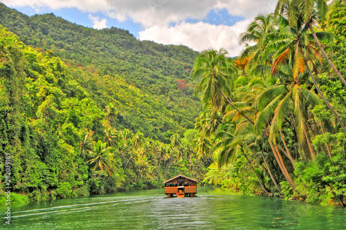 The Loboc River  -  a river in the Bohol province of the Philippines. photo
