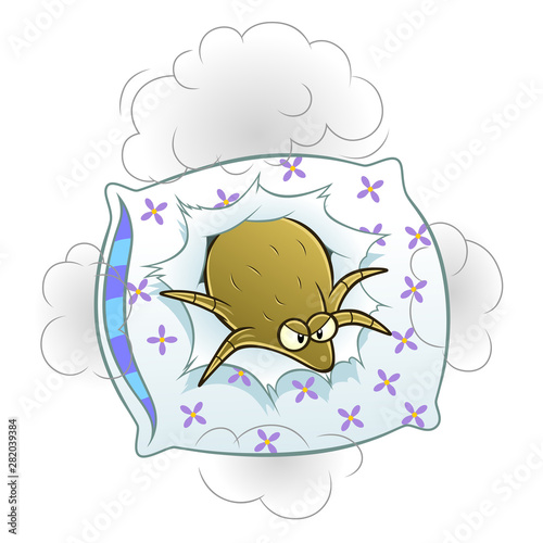 dust mite inside the pillow